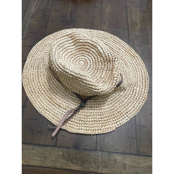 J. Jill Brown Women’s Woven Straw Tote Handbag Beach/hat tan combo . - Picture 4 of 8